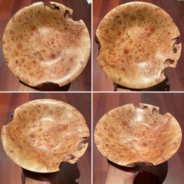 Myrtle Burl bowl with live edge feature