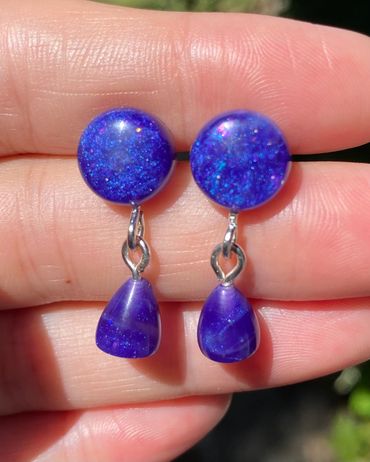 Hand turned earrings from resin