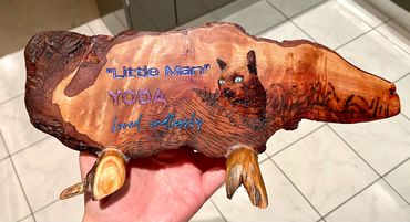 Pet memorial, custom made for the very much loved Yoda.