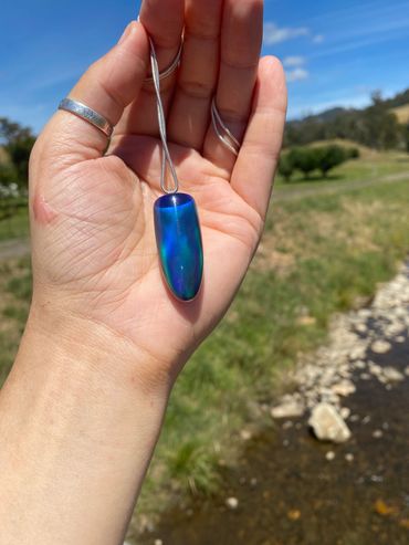 Hand turned pendant from Oparex and resin