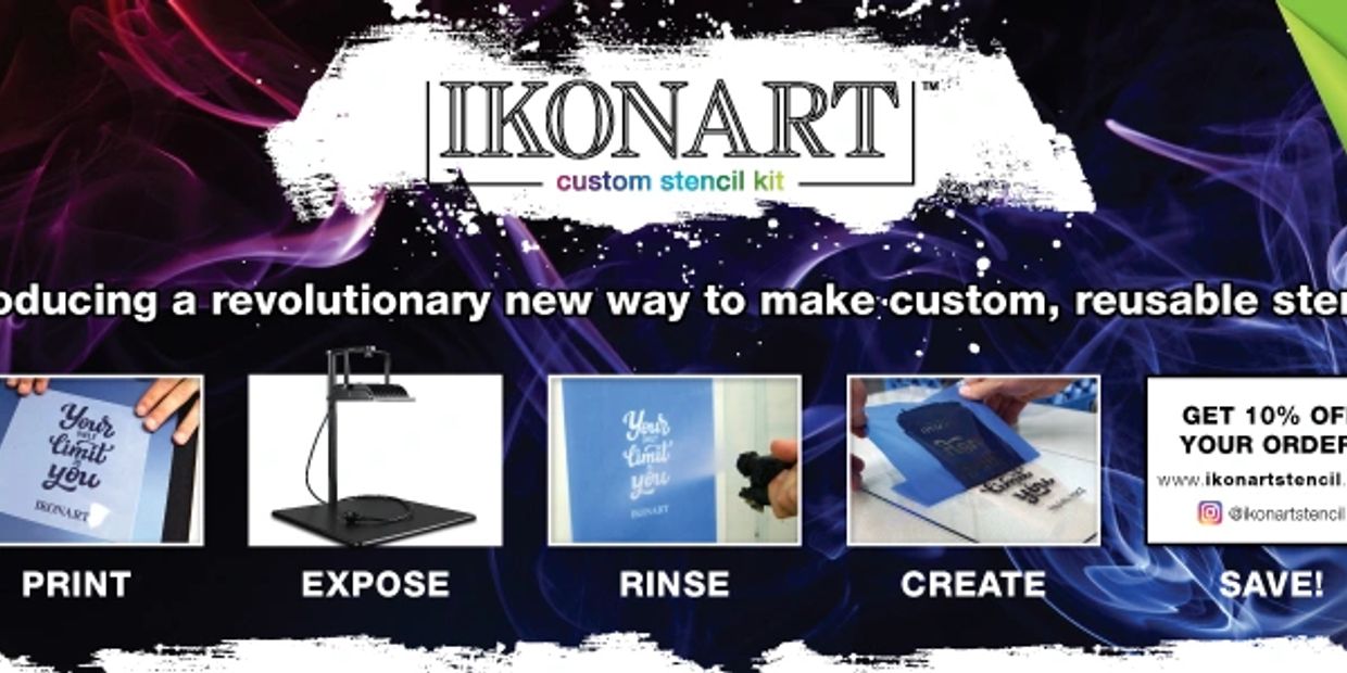 IKONART custom stencil kit, 10% off with coupon code accent10.