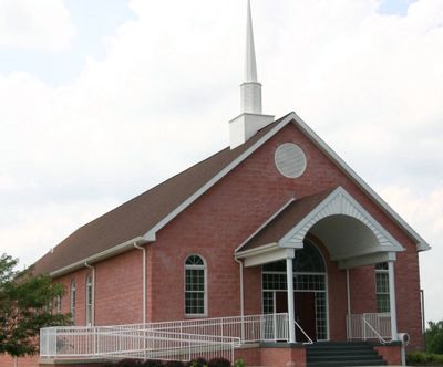 Outside of a red church