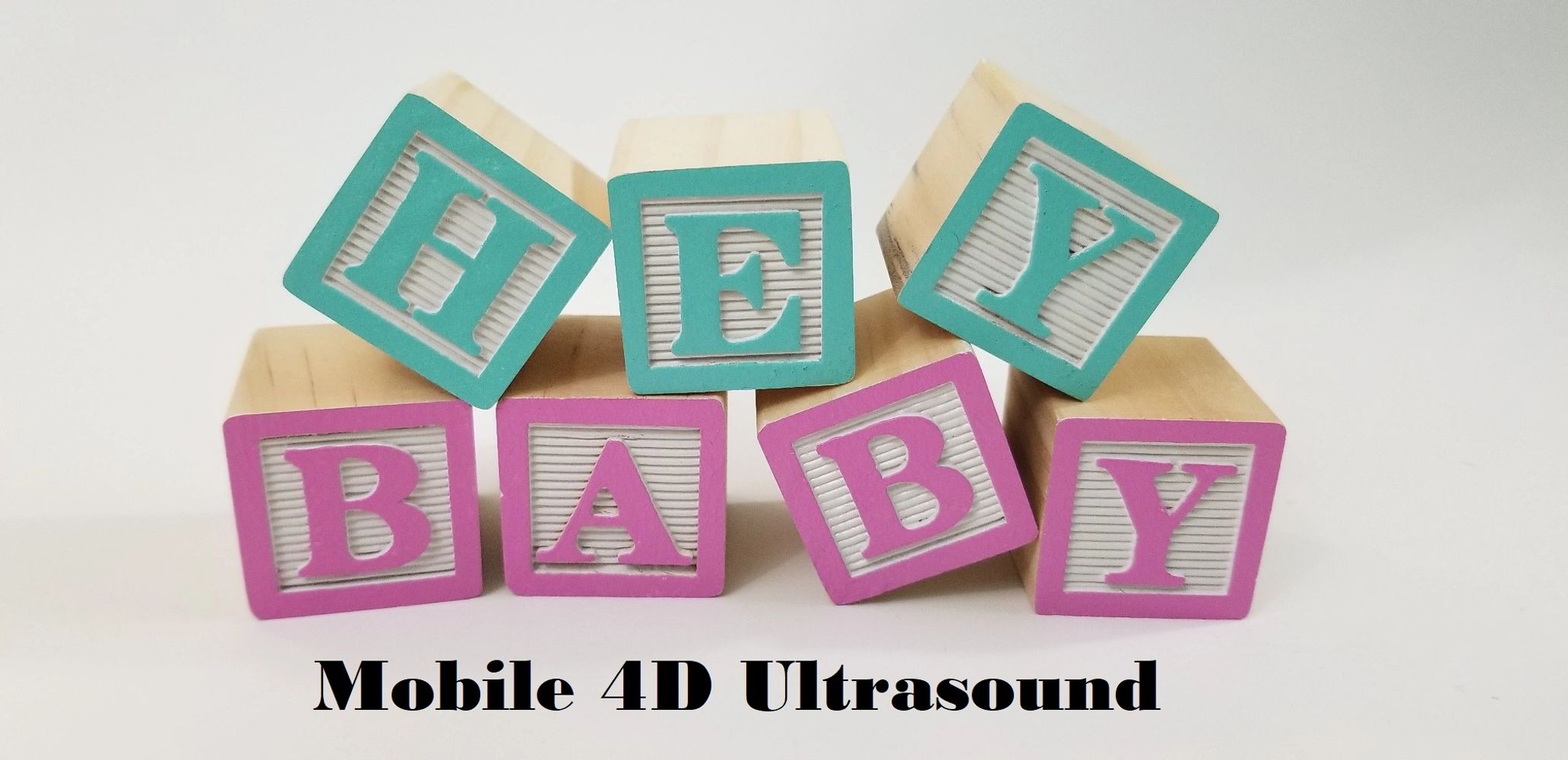 Hey, Baby! Mobile 4D Ultrasound Logo: Baby Blocks.