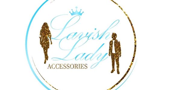 Logo for Panjish Lady Accessories with gold silhouettes and blue text.