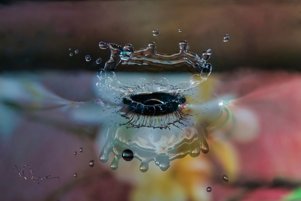 Water droplet collision.