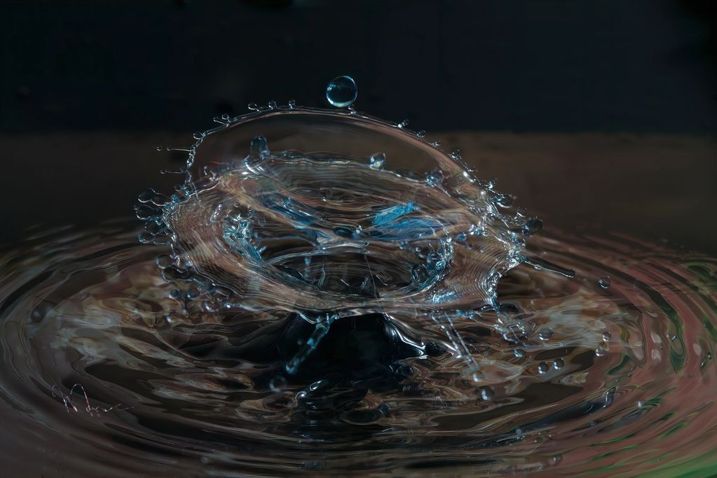 A double water drop collision.