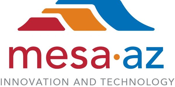 Logo of Mesa, Arizona, highlighting innovation and technology.