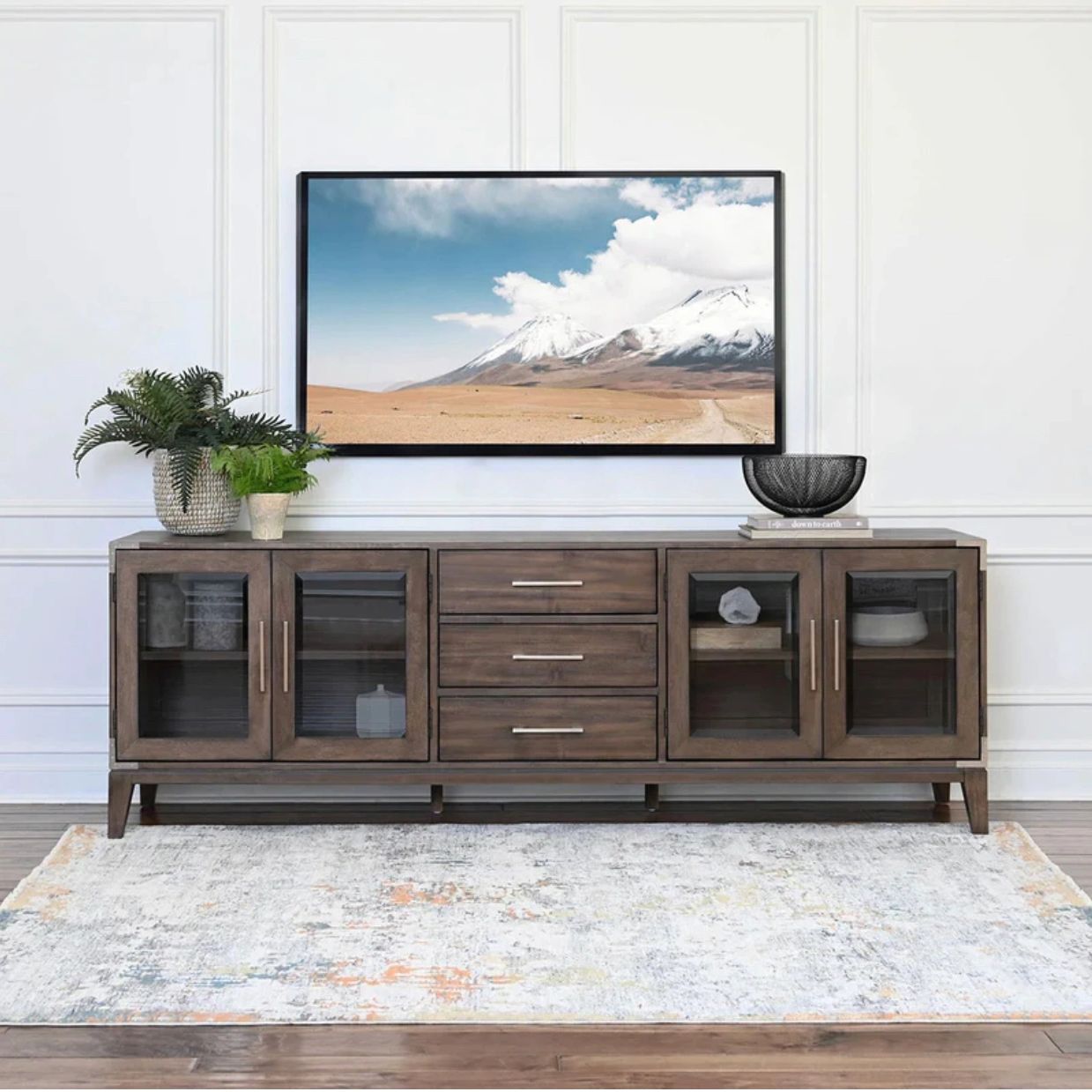 The Daxton Media Console will make a beautiful tv stand, buffet, or additional storage.