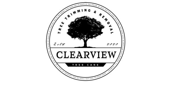 Clearview tree trimming and removal logo with a tree silhouette.