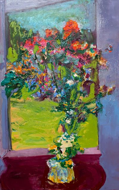 Painging created by Kathryn Bemrose Flowers in the Garden