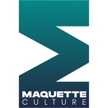 Stylized 'M' logo with gradient blue and white text 'Maquette Culture'.