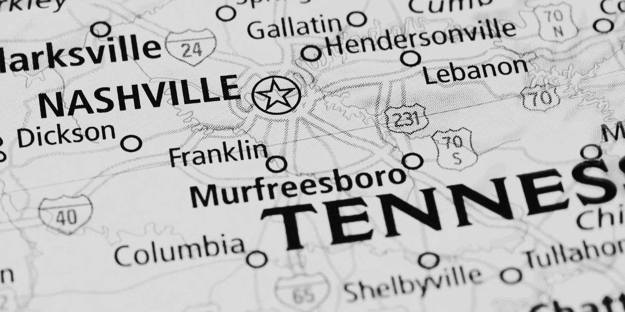Map of Middle Tennessee