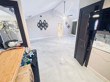 Marble metallic epoxy floors inside home