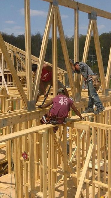 Truss installation wood framing