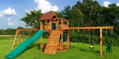 The Ultra Watch Tower is 5’6″ overall in size, with a 6′ 4″ floor. It includes a ladder. 14′ Slide, 