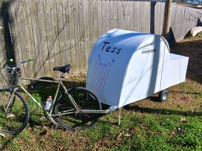 TESS (tiny emergency survival shelter).
These bicycle campers provide a safe place to sleep, secure 