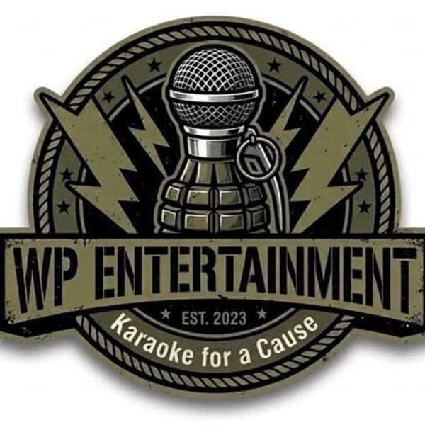 Logo of WP Entertainment featuring a microphone grenade and lightning bolts.
