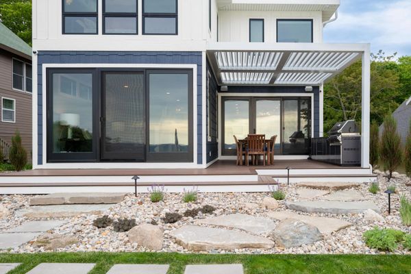 powered pergola over deck
