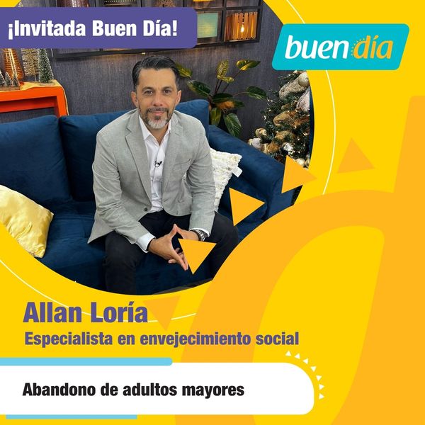 Allan Loría en Buen Día de Teletica, hablando de envejecimiento y vejez