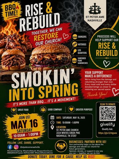🍔🔥 SMOKIN’ INTO SPRING – RISE & REBUILD BBQ FUNDRAISER 🔥🍔