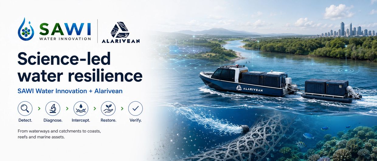 Science-led water resilience with SAWI and Alarivean technologies.