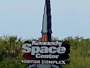 Kennedy Space Center Visitors Complex entrance sign