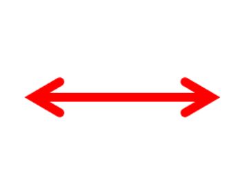 A red double-headed horizontal arrow pointing left and right.