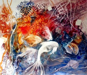 In the Octopusses' Garden, 2009
Watercolor on Yupo, 20x26
Jean Batchelder