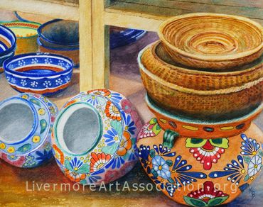 Southwestern Pots and Baskets Watercolor