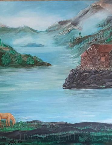 Castle on the Lake, 2018
Acrylic on canvas, 24 x 30 x .5 inches
Ajith Kumar