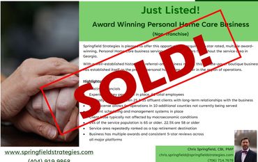 Recently sold private home care business near Atlanta, GA.