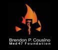 Logo with a flame and a medical symbol for Brendon P. Cousino Med47 Foundation.