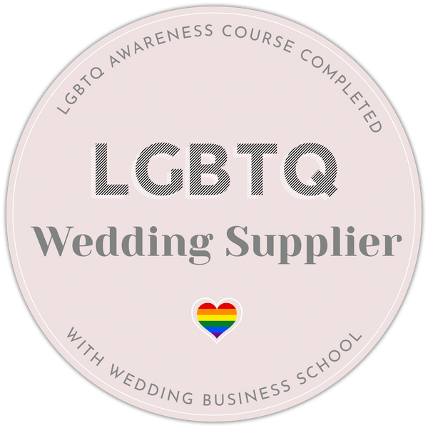 LGBTQ Wedding Supplier Logo with rainbow heart