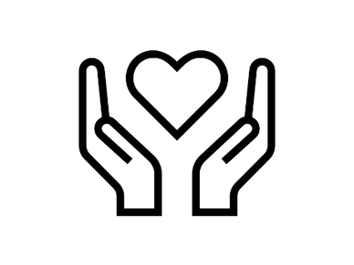 icon of hands with a heart in between, in a cupping gesture