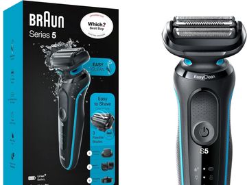 Braun Series 5 Electric Shaver, With Beard Trimmer, Charging Stand, Wet & Dry, 100% Waterproof, Easy