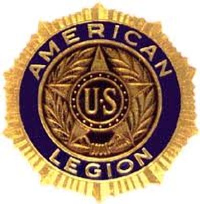 Emblem of the American Legion with a US-centered star and laurel wreath.