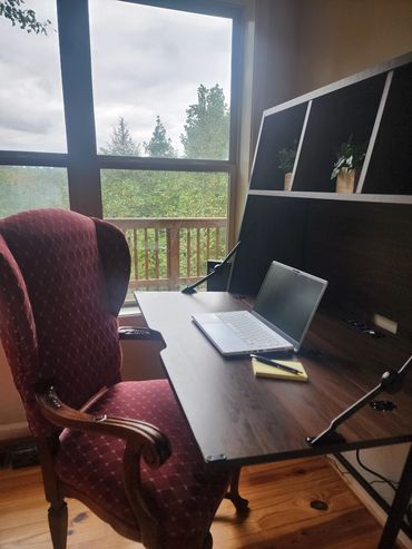 Dedicated workspace with mountain view at Retreat at Winters Mountain