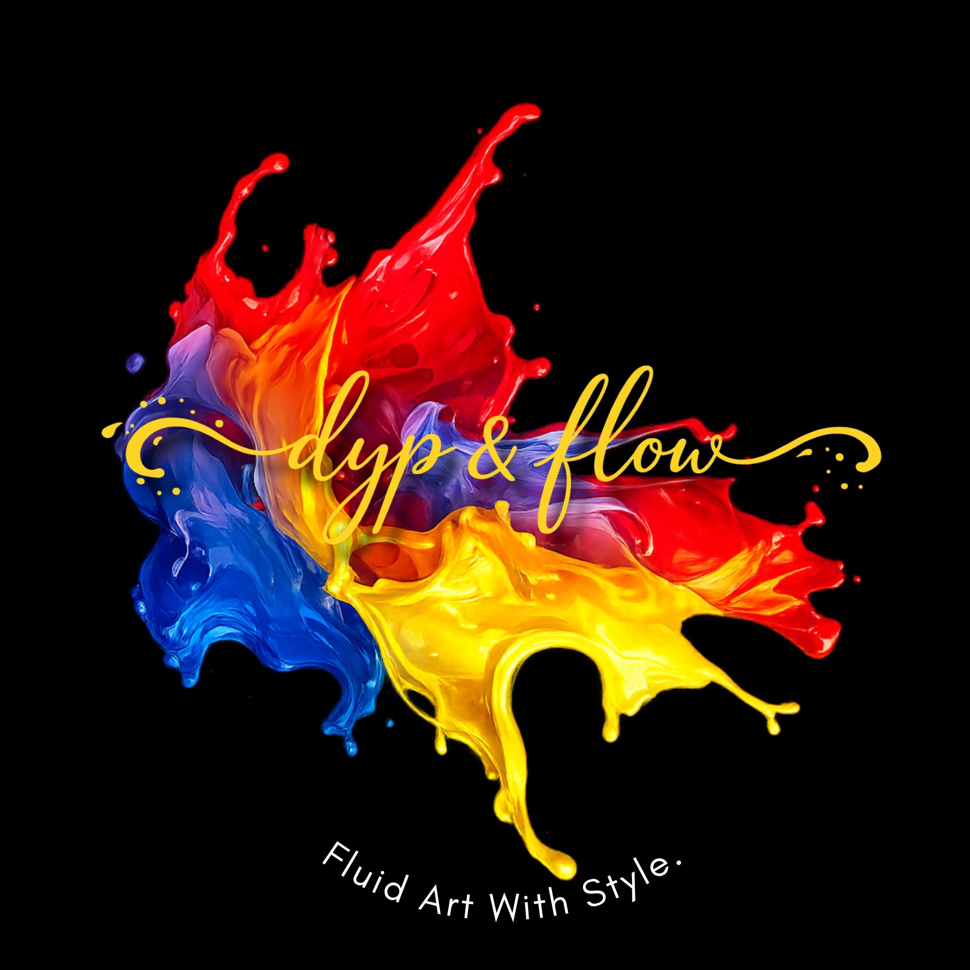 Paint splattered in primary colors behind yellow text.