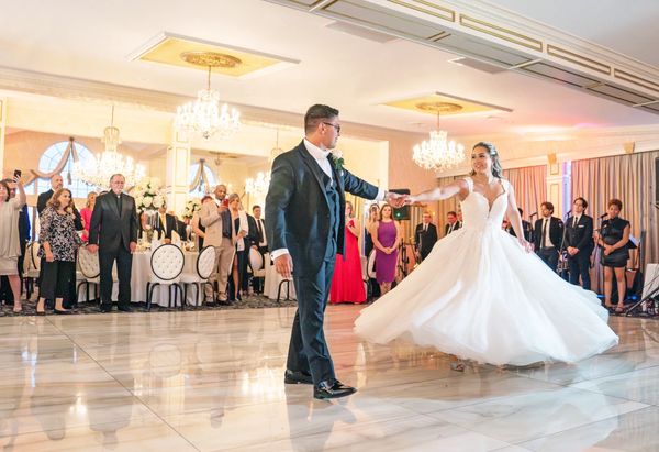 Bride and Groom first dance at Giorgio's Baiting Hollow