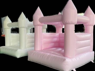 Mini white and pink Luxury modern bounce house castle