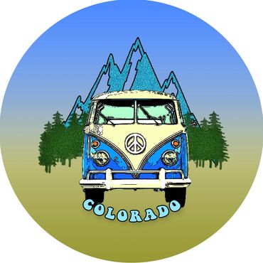 Peace Bus round magnet