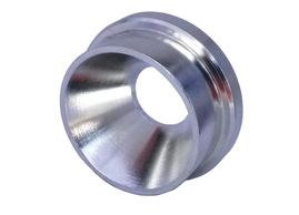 Aluminum restrictor reduces water temperature up to 20°.  Funnel shape restrictor inserts to the low