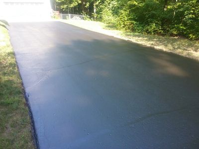 We edge all driveways to expose the sides of asphalt. Then we apply sealer to the sides by brushing