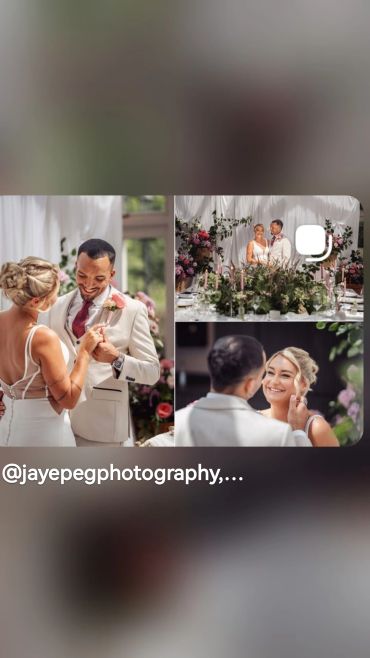 Happy bride and groom sharing joyful moments on their wedding day.