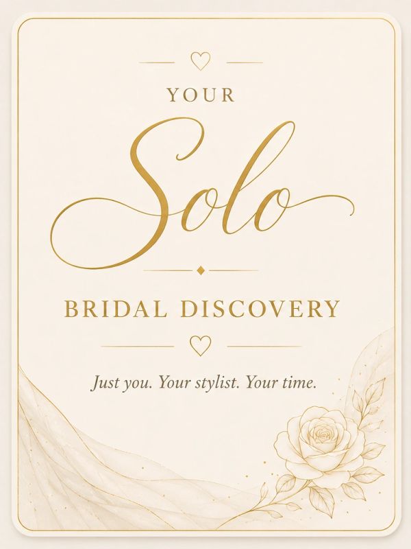 Elegant bridal discovery invitation for solo styling.