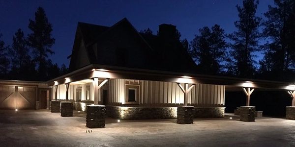 Exterior lighting, new residential construction performed by Micks Electric, Electrician Rapid City