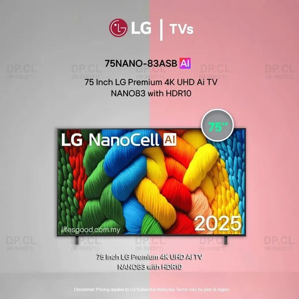 LG 75NANO83ASB 75 inch NanoCell 4K smart TV Malaysia