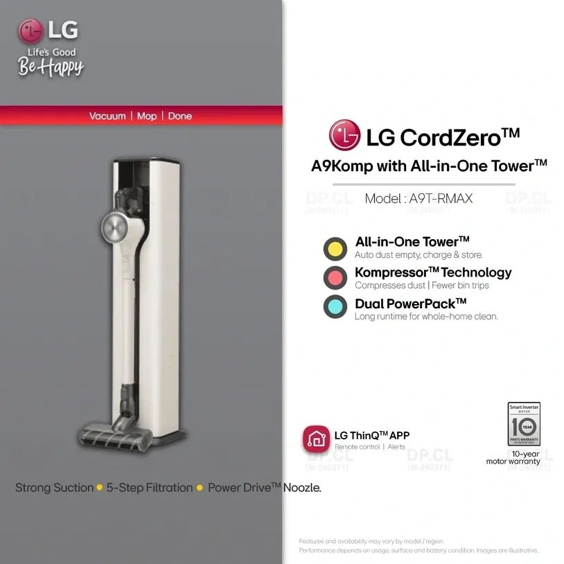 LG CordZero A9 Komp A9T RMAX cordless vacuum Malaysia auto empty tower powerful suction