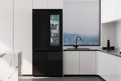 LG InstaView French Door Refrigerator in Modern Contemporary Kitchen Malaysia