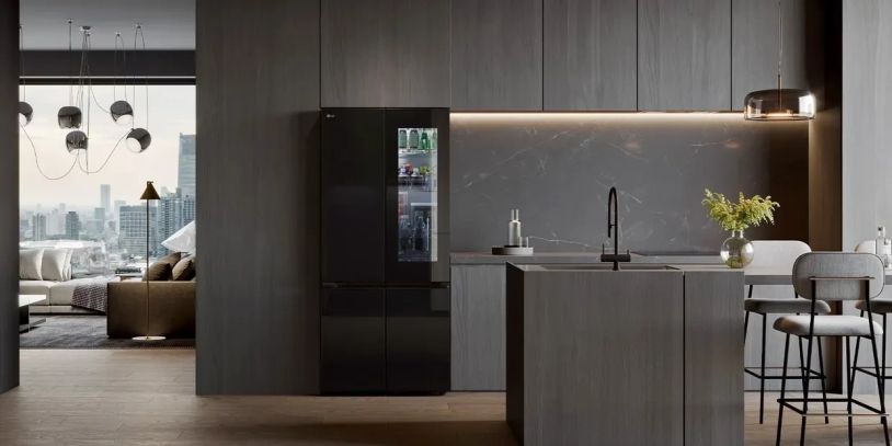 LG InstaView French Door Fridge in Modern Luxury Kitchen Home Malaysia